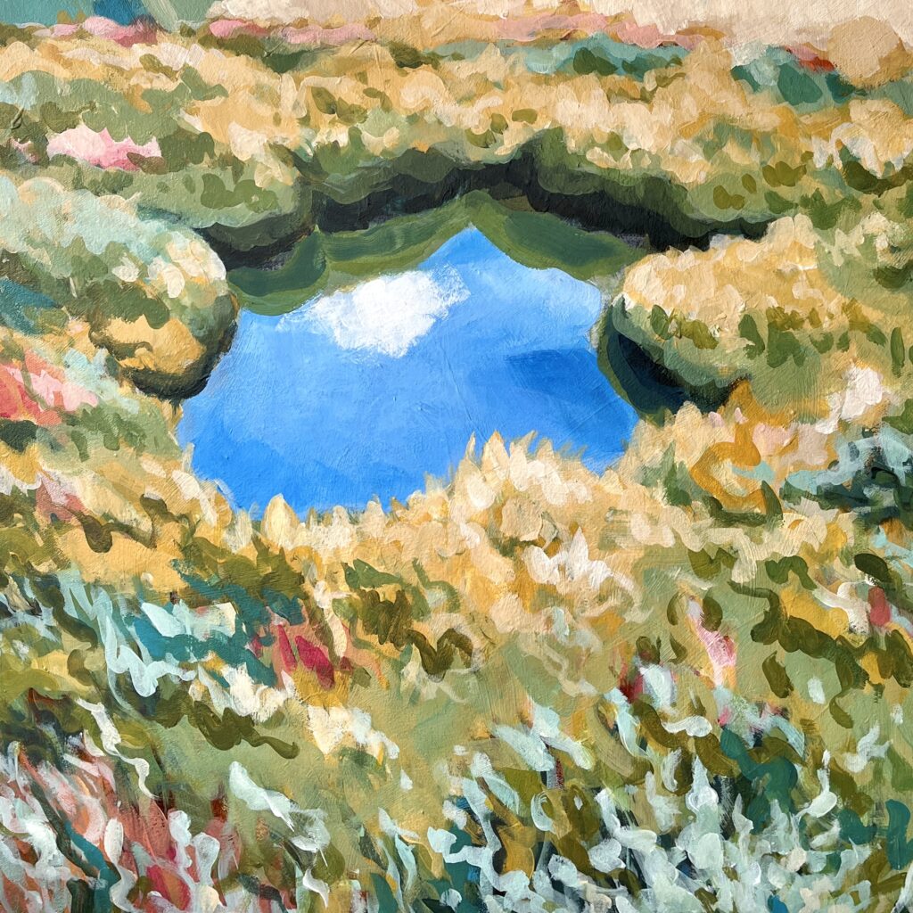Ein Detail des Bildes Himmelsloch auf dem sich der Himmel in einer Wasserfläche spiegelt